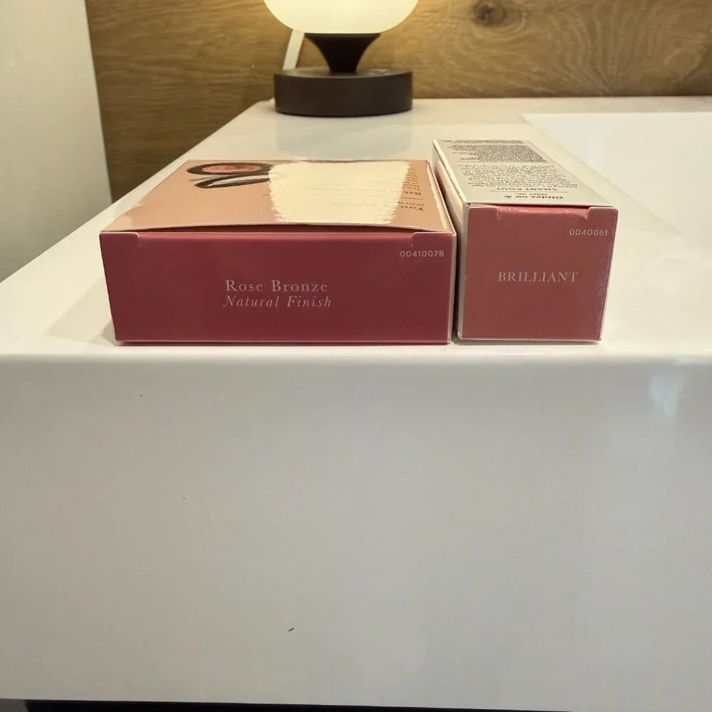 Laura Geller Baked Blush-N-Bronze Rose Bronze + Smart Pout Lipstick Brilliant NE